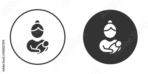 Postnatal care icon silhouette symbol. Vector isolated illustration