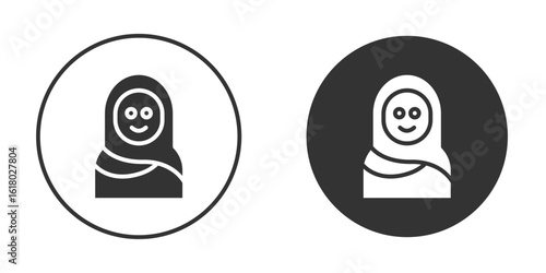 Muslim women icon silhouette symbol. Vector isolated illustration
