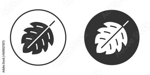 Monstera deliciosa plant leaf icon silhouette symbol. Vector isolated illustration