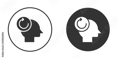 Memory recall icon silhouette symbol. Vector isolated illustration