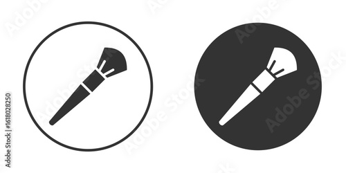 Makeup brush icon silhouette symbol. Vector isolated illustration