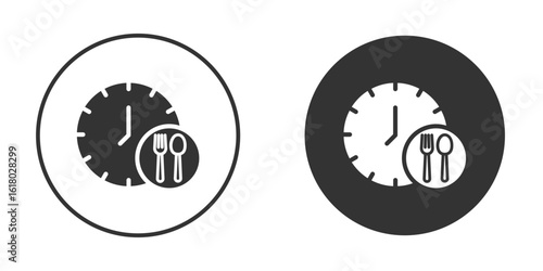 Lunch time icon silhouette symbol. Vector isolated illustration