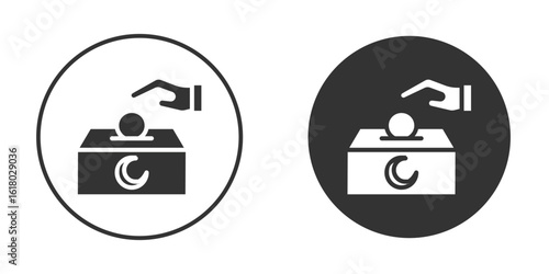 Infaq icon silhouette symbol. Vector isolated illustration