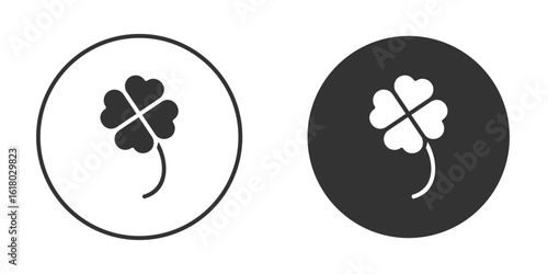 Four leaf clover icon silhouette symbol. Vector isolated illustration