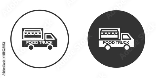 Food truck icon silhouette symbol. Vector isolated illustration