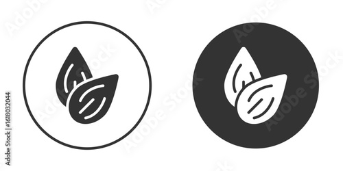 Almond icon silhouette symbol. Vector isolated illustration