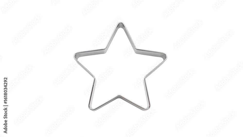 Minimalistic metal star cookie cutter on isolated background Minimalistic metal star cookie cutter on isolated background