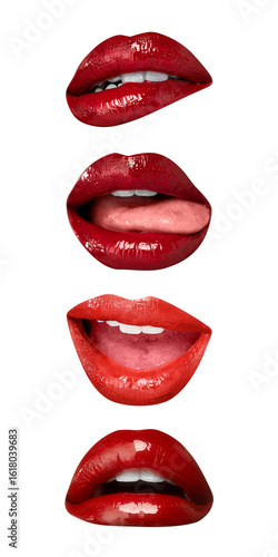 Obraz na płótnie Png red lips expression stickers Valentine's day theme collection