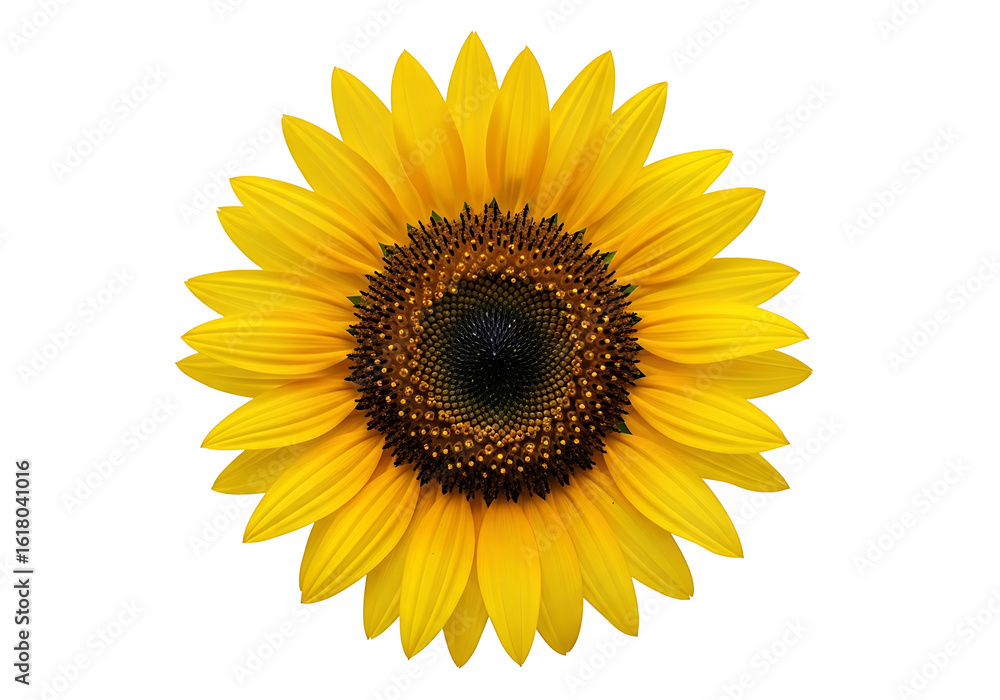 Fototapeta premium Close-up of a sunflower against a black background.