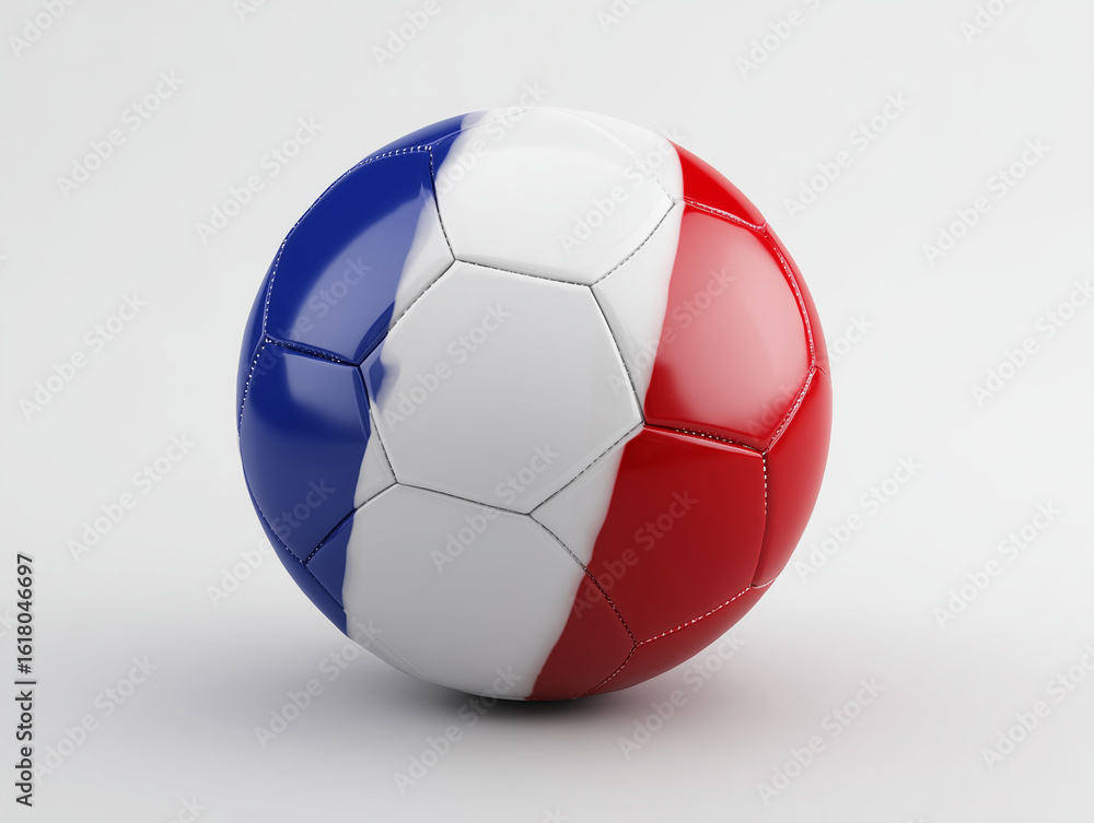 Fototapeta premium Soccer ball showing french flag on white background