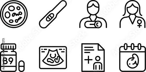 Private clinic hospital icons set vector color Pro Vector
