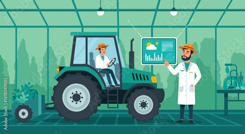 Bild auf Leinwand Modern Agriculture Using Technology For Efficient Farming Practices