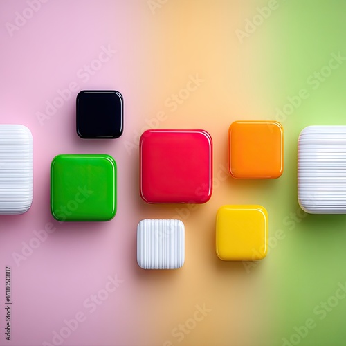 Floating Pastel Cubes 3D Abstract Background