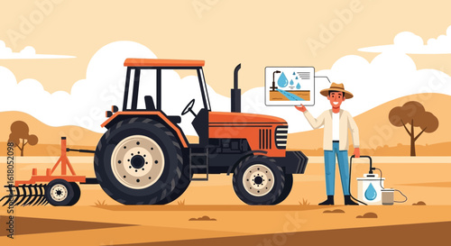Smart Agriculture Farmer Using Technology For Crop Irrigation