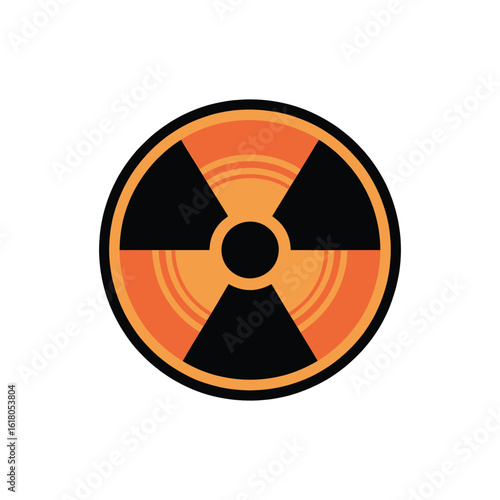 Radioactive Hazard Symbol in Orange and Black Circle Warning Sign for Potential Danger and Safety Regulations