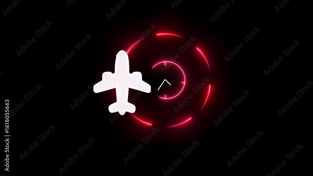 Flight Info Image Animation Jet lag animation. map marker, communication, smart travel, visual ...