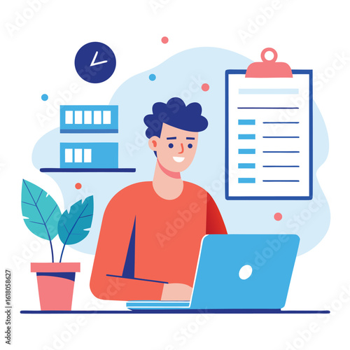 Young professional using a smartphone for effective business productivity and data management