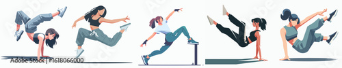 vector of a female parkour