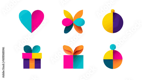 Isolate, vector icons, set of fabulous characters and things, design element, creative style Origami, vector graphics for sites, landings, ads, web design