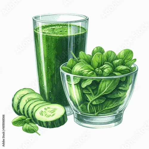 Root Radiance Vegetable smoothie isolated watercolor vector illustration svg