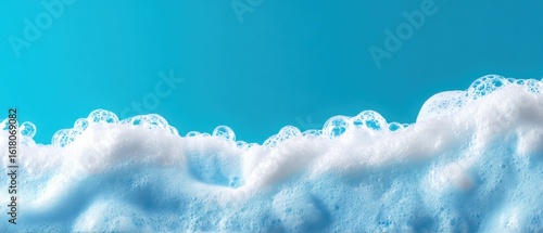 Close up of blue cleansing foam