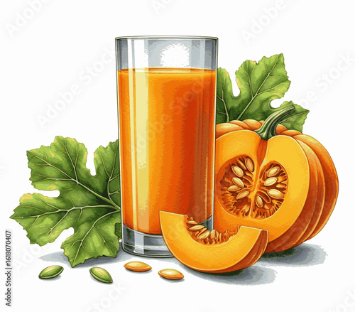Press & Pigment Pumpkin juice isolated watercolor vector illustration svg