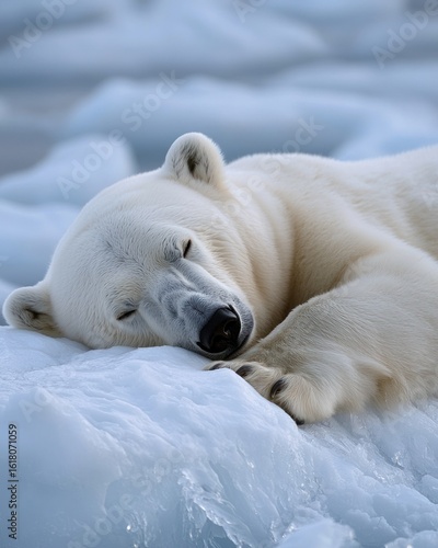 Arctic bear resting on ice