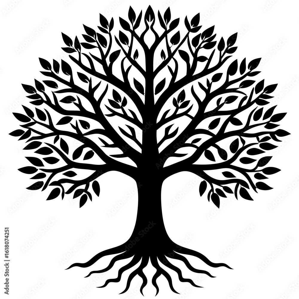 Obraz premium Minimalist Bare Tree Vector Elegant Line Art for Logos, Tattoos & Modern Wall Decor Trusted High-Quality File