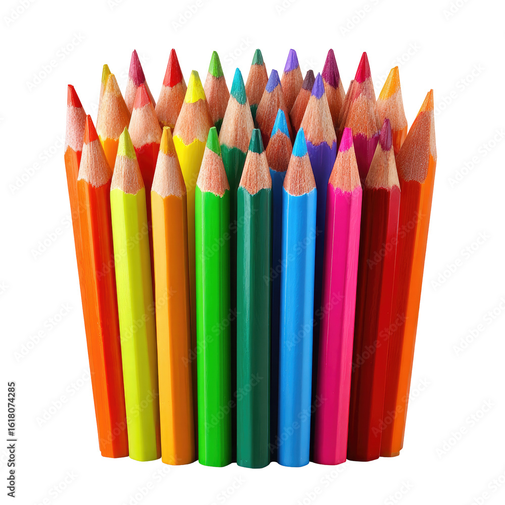 Fototapeta premium Colorful pencils clustered tightly
