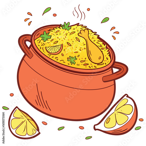 Delicious Biryani in a Clay Pot, Ready to Serve