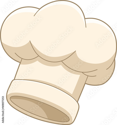 White chef's hat for culinary professionals, symbolizing kitchen mastery.
