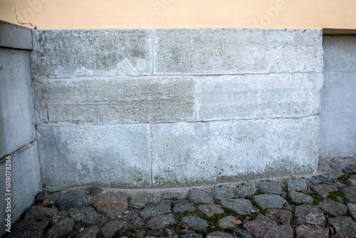 Old Stone Foundation Wall with Natural Texture Pattern