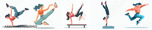 vector of a female parkour