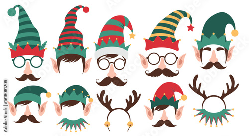 Festive christmas elf accessories for holiday fun and photo booths