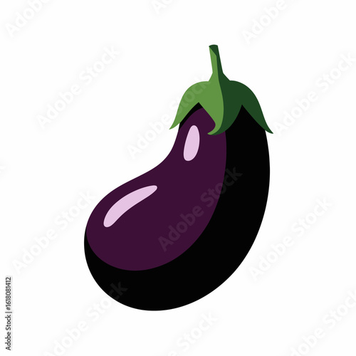 Colorful Cartoon Eggplant Illustration