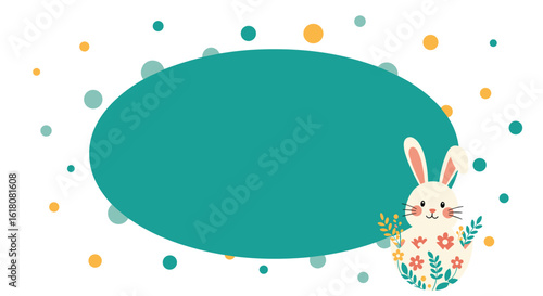Happy easter egg hunt with cute bunny