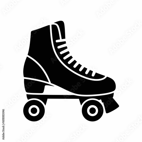 Stylish Black Roller Skate Icon Design