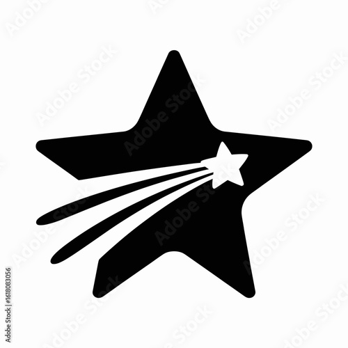 Star with Comet Icon Design