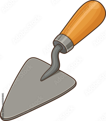 Illustration of a simple trowel for applying cement, mortar, or plaster.