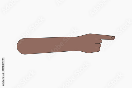 Black hand pointing finger, gesture collage element vector