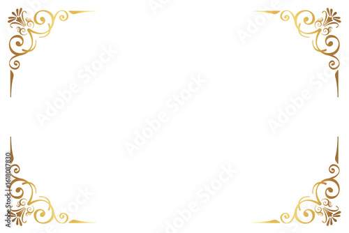 Elegant Gold Corners Ornate Decorative Flourishes