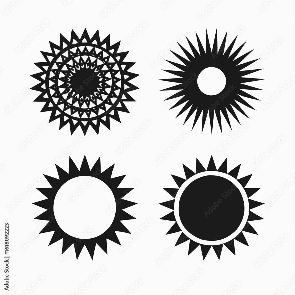 Fototapeta premium set of sun icons vector