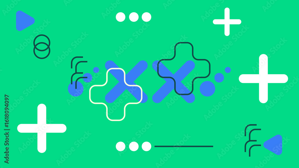 Obraz premium Playful Abstract Background with Plus and Dot