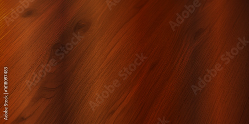 High Gloss Lacquered Wood Panels with Rich, Deep Brown Tones and Polished Reflective Surfaces, Accentuating the Natural Grain and Creating a Luxurious, Retro-Inspired Background"
