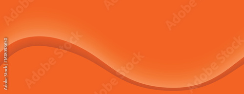Orange background with smooth wave design. The background features a vibrant orange color and a soft gradient texture. Minimal abstract wavy gradient vector background