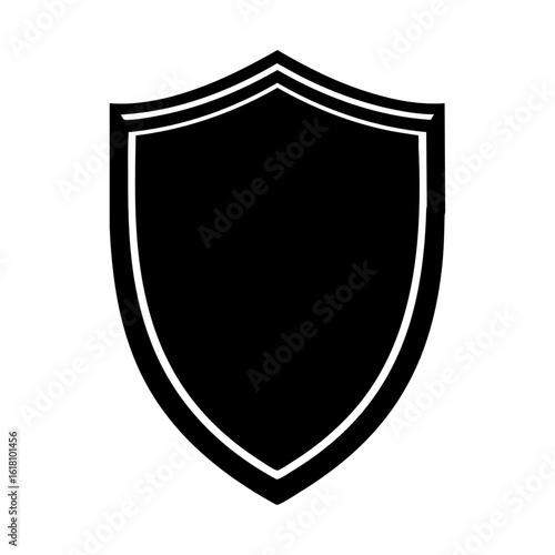 Free Download Black shield with white outline on white background for logo design, security concepts, website icons, and branding materials. Versatile marketing visuals. - GFXLoad