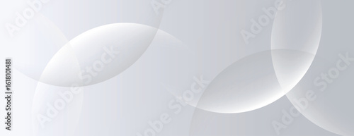 A soft gray background with overlapping translucent circles. The gray background has a smooth, minimalist texture, enhancing the gray tones. Minimal abstract circles vector gradient background