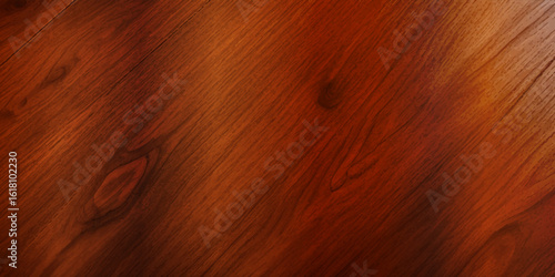 High Gloss Brown Lacquered Wood Planks, Highlighting Their Polished Surface and Rich Deep Brown Color, While Showcasing Natural Grain Detail for a Luxurious and Retro Look"
