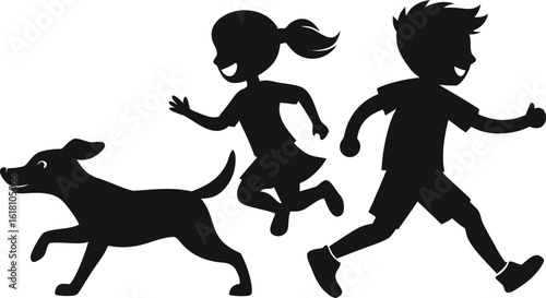 A collection of cheerful illustrations depicting two children engaged in various activities, often showcasing their friendship, playfulness, and innocence in a bright, inviting style