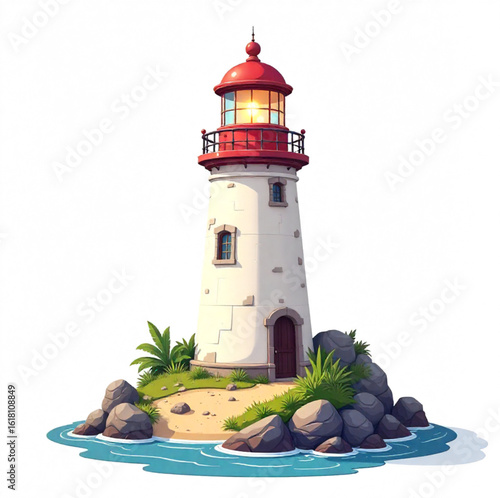 Red and white lighthouse